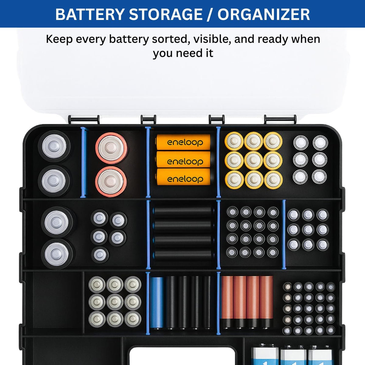 Andalus Tools Organizer Box, Small Parts Storage 34-Compartment Double-Sided Portable Hardware Organizer Removable Plastic Dividers for Screws, Nuts, Bolts, Nails – Orange (12.5" x 10.5" x 3")