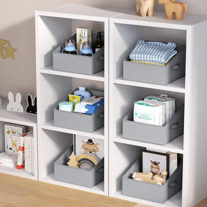 DIMJ Closet Storage Bins - Fabric Storage Baskets for Shelves, Collapsible Closet Organizers and Storage with Handles, Trapezoid Shelf Organization Storage Cubes for Purse, Toys, Books, Towel, Socks