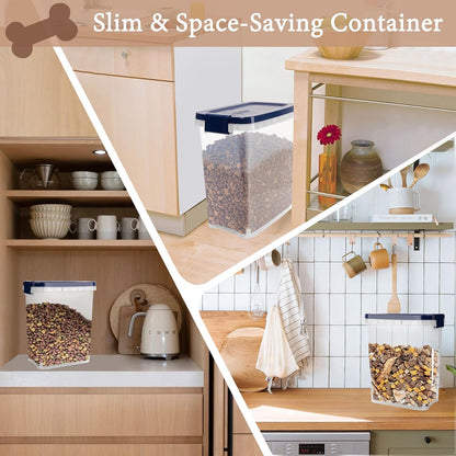 5-10 Lbs Cat Food Storage Container with Scoop - Airtight Dog Food Container - Buckle-Lock Pet Food Container for Dog, Cat, Bird Seed, Chicken, Dry Food Storage Bin Container for Rice, Cereal, Flour