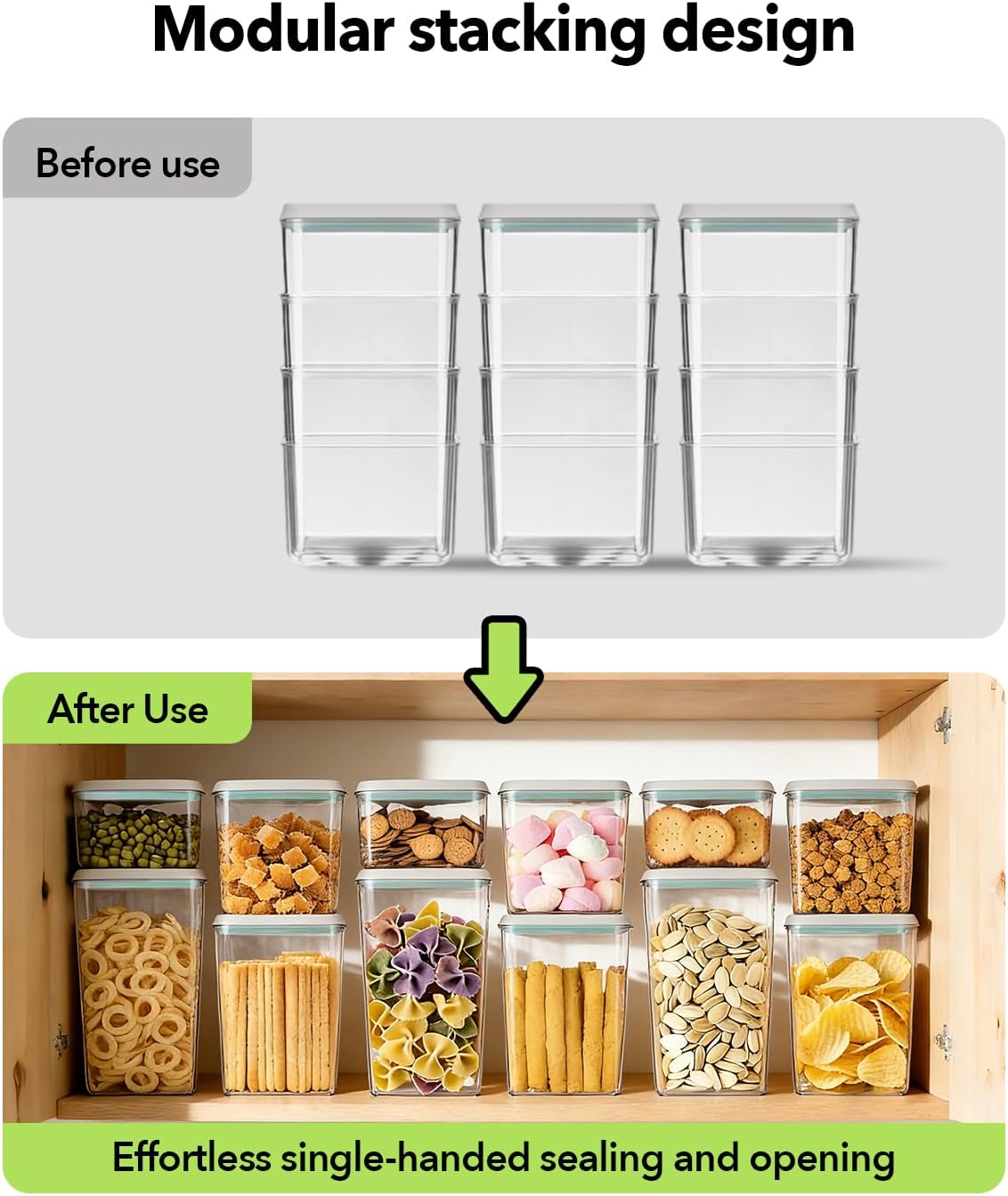 Airtight Food Storage Container with One-Touch Lid, 2.8 QT / 2.65 L Stackable BPA-Free PET for Coffee, Sugar, Spices & Pantry Organization.