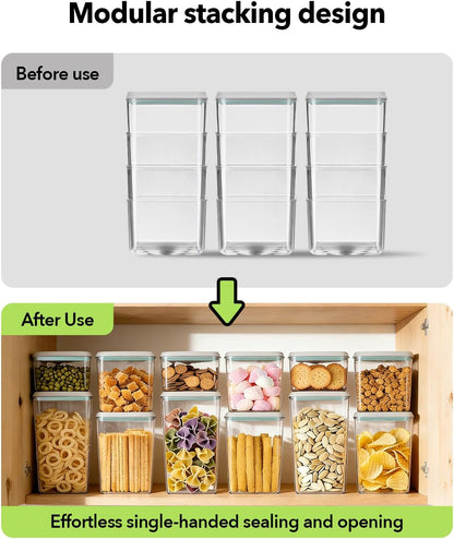 Airtight Food Storage Container with One-Touch Lid, 2.8 QT / 2.65 L Stackable BPA-Free PET for Coffee, Sugar, Spices & Pantry Organization.