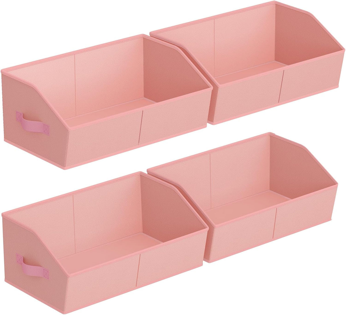 Homsorout Closet Organizers Bins 6 Packs - Large Closet Shelf Organizer with Handles, Fabric Trapezoid Storage Bins, Collapsible Storage Cubes for Clothes, Towels, Light Gray