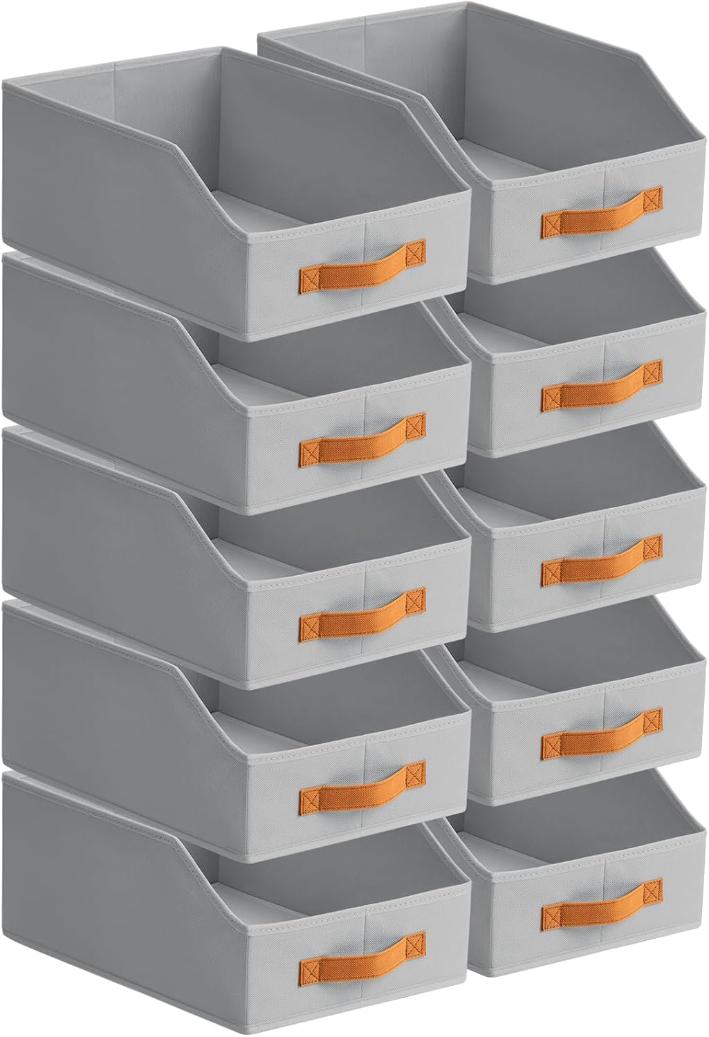 Homsorout Fabric Storage Bins for Organizing - Large Trapezoid Collapsible Storage Bins with Front Handle, Closet Organizers and Storage for Bedroom, Home Shelves, Small Spaces, Beige