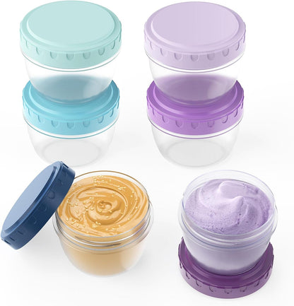 Snack Pack Containers for Kids, Reusable Snack Containers with Lids, 2 Compartment Small Bento Snack Box, BPA-Free, Lunchbox Accessories for Travel