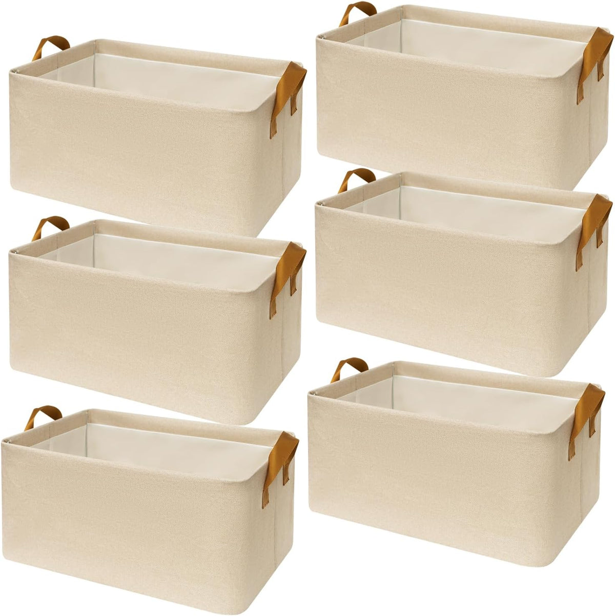 SNWDN Closet Cloth Storage Bins for Shelves, Medium Storage Baskets for Shelves, Fabric Bins for Closet organization with Handles（ Gray 15''L x 10''W x 8''H）