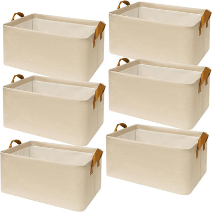 SNWDN Closet Cloth Storage Bins for Shelves, Medium Storage Baskets for Shelves, Fabric Bins for Closet organization with Handles（ Gray 15''L x 10''W x 8''H）