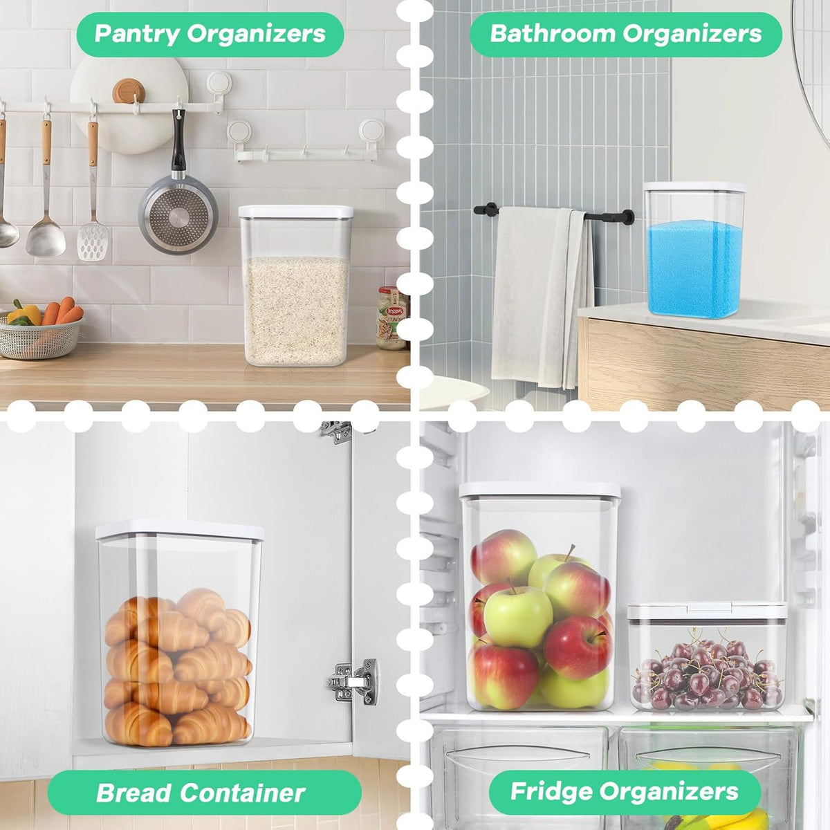 TBMax Rice Flour Storage Container with Automatic Flip-up Lid 25 Lbs | 12.68 Qt, Tall and Narrow Food Storage Flour Bin for Kitchen Pantry Organization, Pet Dog Cat Food Storage Container