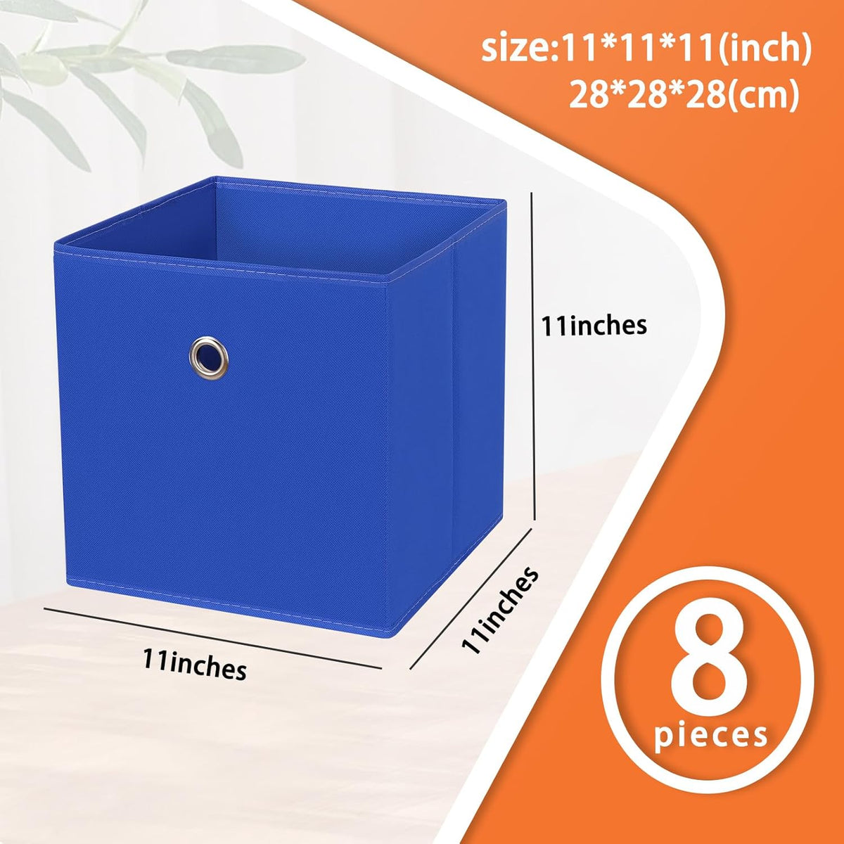 Black Foldable Storage Cubes Bins ,11 Inch Cloth Storage Cube Fabric Storage Box Cubes Organizer Baskets with Handles for Home Organizer Set of 3 (Black)