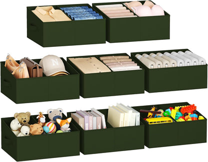 DIMJ Closet Storage Bins - Fabric Storage Baskets for Shelves, Collapsible Closet Organizers and Storage with Handles, Trapezoid Shelf Organization Storage Cubes for Purse, Toys, Books, Towel, Socks