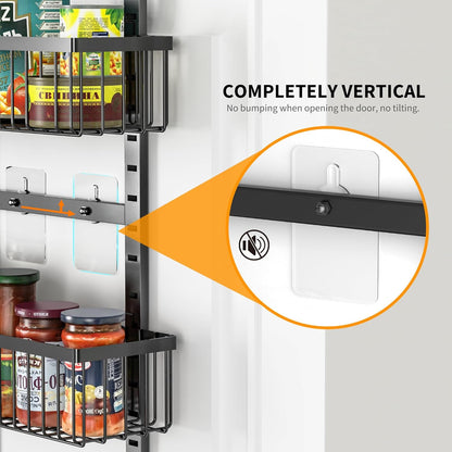 Moforoco White Over The Door Pantry Organizer, Pantry Organization and Storage, Metal Hanging Spice Rack Shelves Door, Seasoning Shelves, Laundry Room Organization, House and Kitchen Essentials