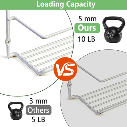 Premium 2-Pack Heavy Duty Kitchen Wrap Organizer, Extra Thick & Sturdy Metal Wire Rack for Cabinet Door, Holds Foil, Plastic Wrap, Wax Paper, Bags, Space Saving Under Sink or Pantry Storage Holder