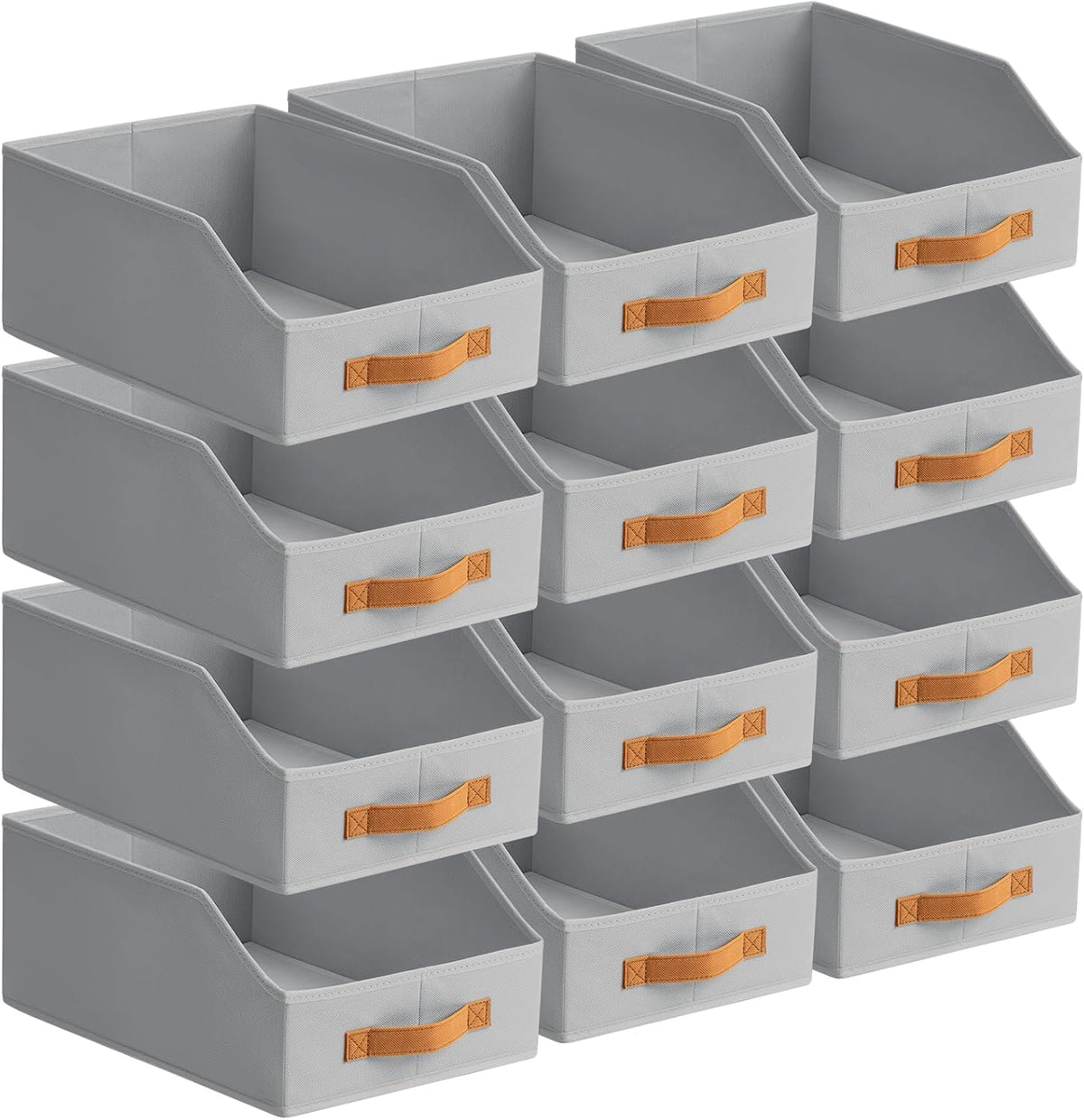 Homsorout Fabric Storage Bins for Organizing - Large Trapezoid Collapsible Storage Bins with Front Handle, Closet Organizers and Storage for Bedroom, Home Shelves, Small Spaces, Beige
