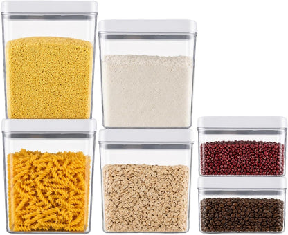 UFORU Food Storage Containers with Twist-lock Lids,2.6Qt 2Pcs Airtight Food Storage Containers, BPA-Free Stackable Kitchen Pantry Organizers and Storage, Rotary Opening Flour and Sugar Container Sets