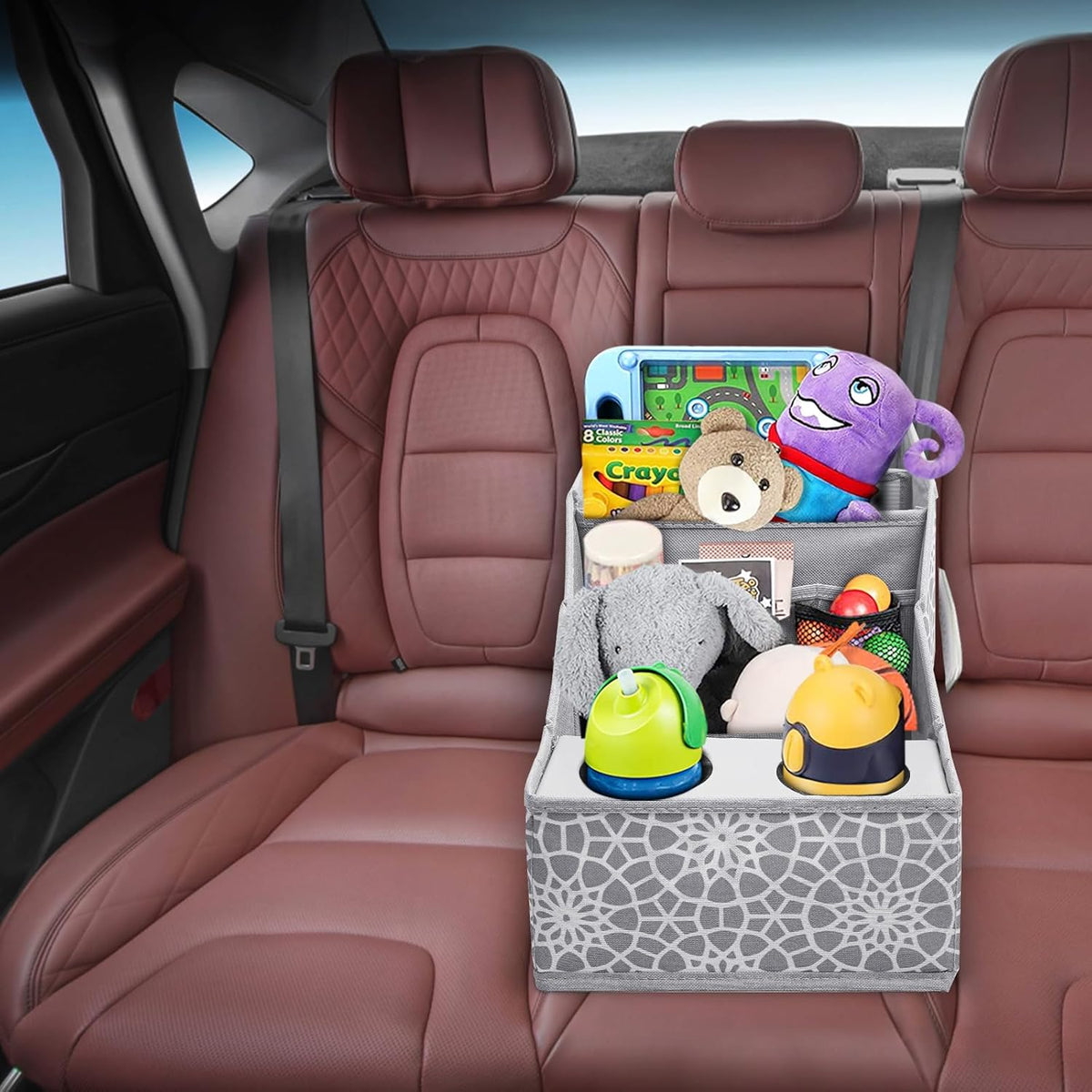 MULISOFT Car Seat Organizer- Backseat Car Organizer with 11 Storages Compartments and 2 Cup Holders, Organizers and Storage, Front Seat for Travel Kids,Black