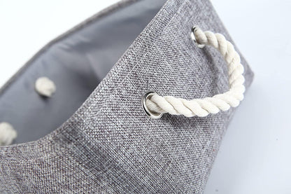 Fabric Storage Bins 12x8x5 inch [6-Pack] with Rope Handles - Decorative Baskets for Organizing