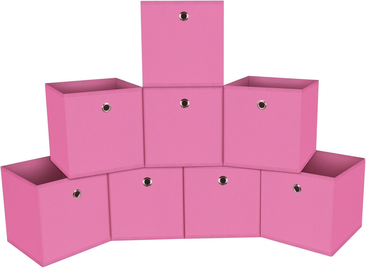 Black Foldable Storage Cubes Bins ,11 Inch Cloth Storage Cube Fabric Storage Box Cubes Organizer Baskets with Handles for Home Organizer Set of 3 (Black)