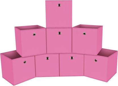 Black Foldable Storage Cubes Bins ,11 Inch Cloth Storage Cube Fabric Storage Box Cubes Organizer Baskets with Handles for Home Organizer Set of 3 (Black)