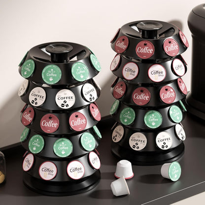 K Cup Holder, Coffee Pod Storage Carousel Holder Organizer Compatible with 40 Keurig K-Cup Pods, Home or Office Kitchen Counter Organizer