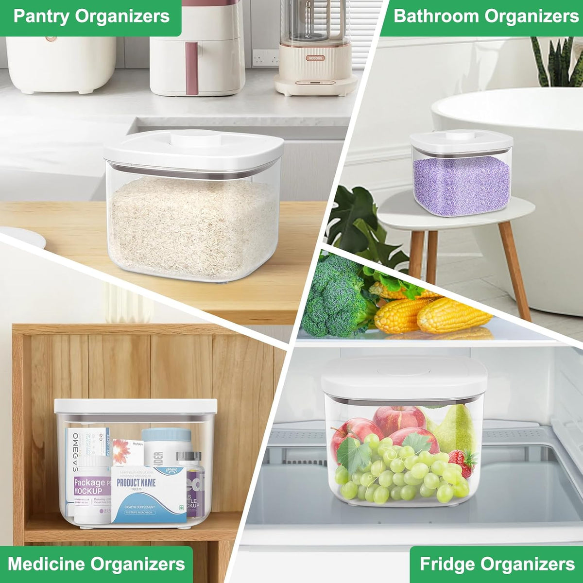 TBMax Rice Flour Storage Container with Automatic Flip-up Lid 25 Lbs | 12.68 Qt, Tall and Narrow Food Storage Flour Bin for Kitchen Pantry Organization, Pet Dog Cat Food Storage Container