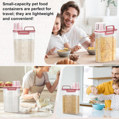 LEAWALK Airtight 4 LBS Rice/Cereal/Dry Food Storage Container BPA Free, 2.11Qt Clear Plastic Kitchen and Pantry Organization Bin Suitable for Oats, Flour, Sugar, Pasta, Pet Food, etc (Clear Grey)