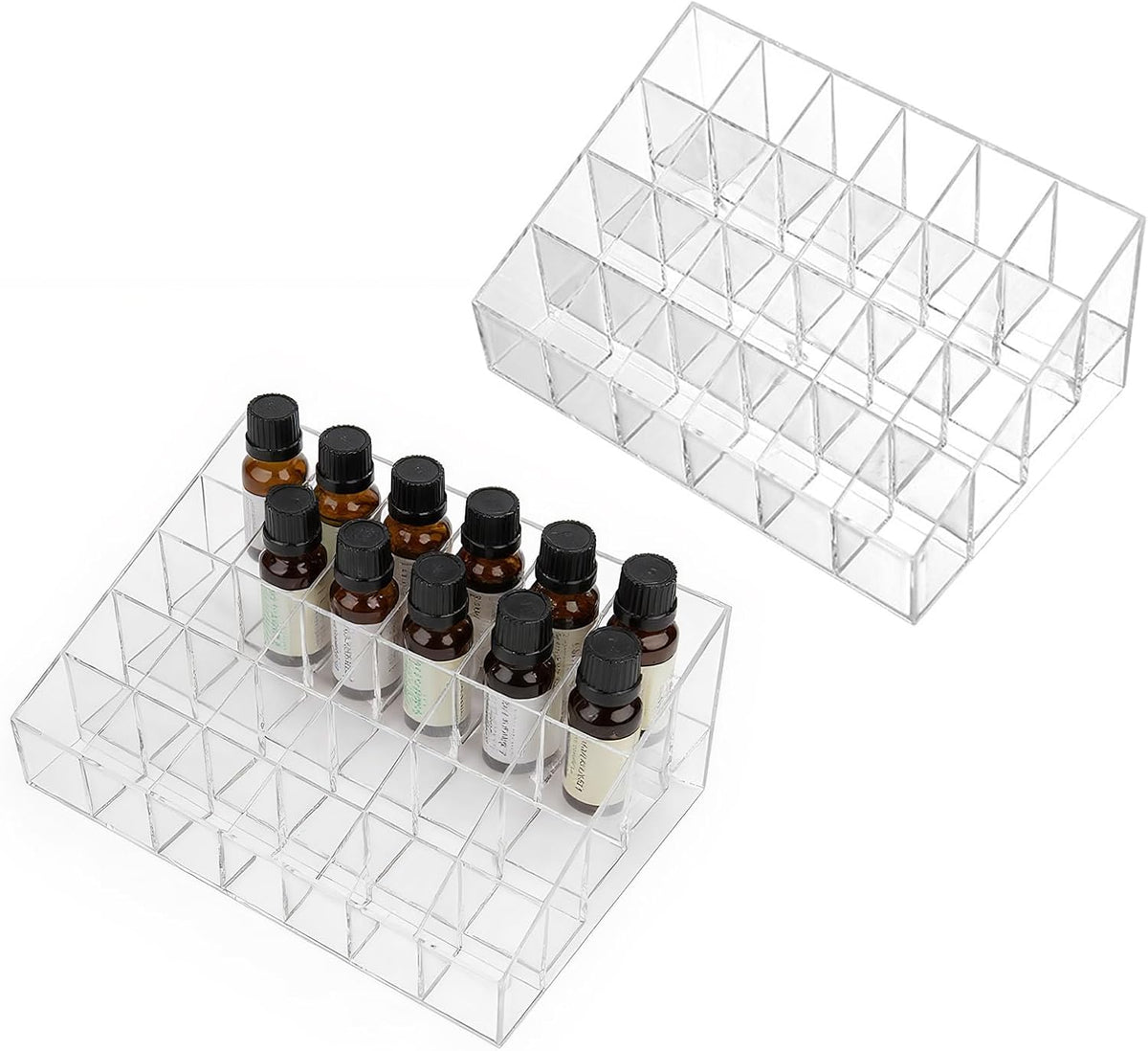 24Slots Essential Oil Holder，Plastics Essential Oil Storage,for Bottles Perfumes and Nail Polish Shelf，Essential Oil Organizer,Makeup Storage Rack