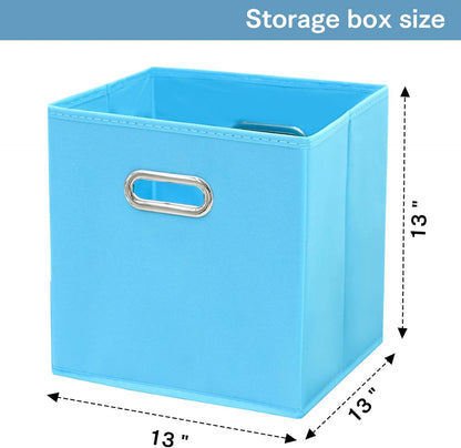 Black Fabric Cubby Storage Bins，13x13x13 Inches ，Cube Organizer Bin Foldable Storage Boxes with Dual Handles Fabric Organizer Box and collapsible Storage basket，Set of 3 ，Black