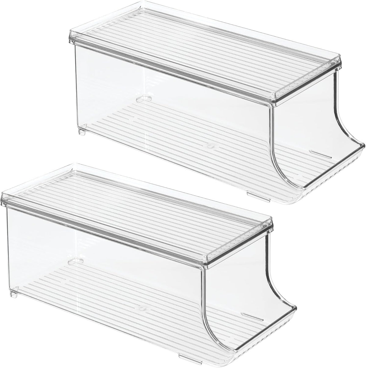 iDesign Soda Can Organizer with Lid for Pantry or Refrigerator - Set of 2 - Clear - Made in USA