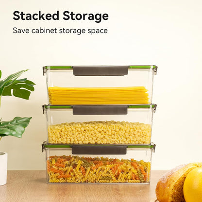 72oz Spaghetti Pasta Storage Container - Clear Plastic Noodle Holder with Airtight Lid Kitchen Pantry Food Storage Organizer for Rice Flour Cereal Oats Cracker Coffee Bean Linguini Lasagna (Square*1)
