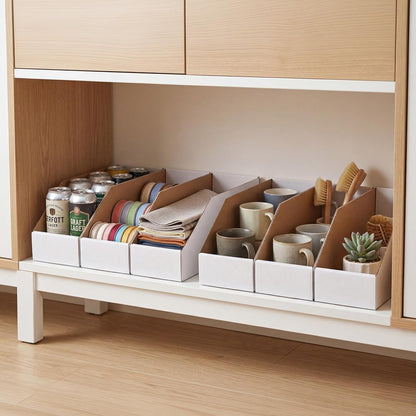 EXYGLO Cardboard Boxes, Pack of 35 Corrugated Storage Bins 12x6x4.5 inch Pantry Organizer Bins for Shelves Garage Office Organization