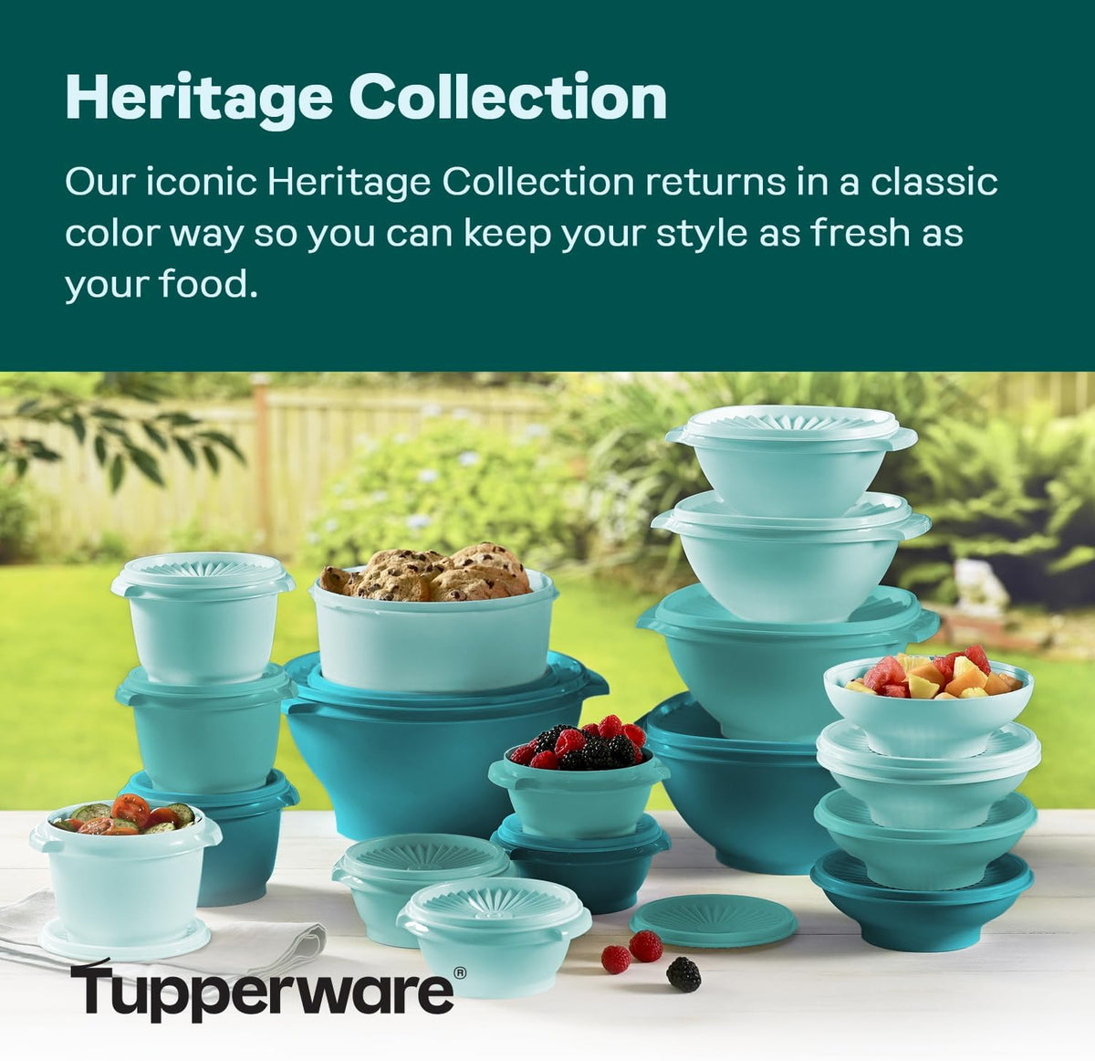 Tupperware Heritage Collection, New Food Storage Container Set in Vintage Pink, Dishwasher Safe and BPA Free (18 containers, 18 lids)