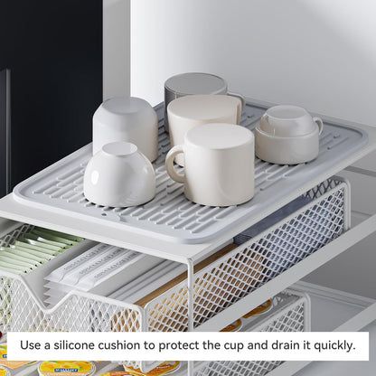 K Cup Organizer for Coffee Station - Sturdy Machine Base 60 Coffee Pod Storage Drawer, Non-Sagging Stand Compatible with Keurig K-Cup Pods, Anti-Vibration, No Assembly (Black)