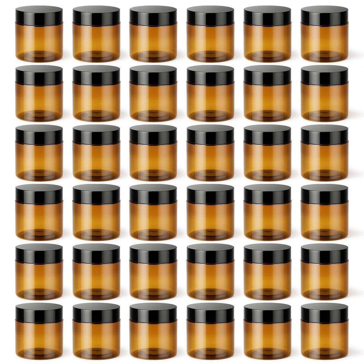Loretoy 36 Pack 2 OZ Plastic Jars with Lids, BPA Free, Reusable, Refillable Transparent Cosmetic Containers for Bath Salts, Cosmetics, Powders, Beauty Product and Small Accessories