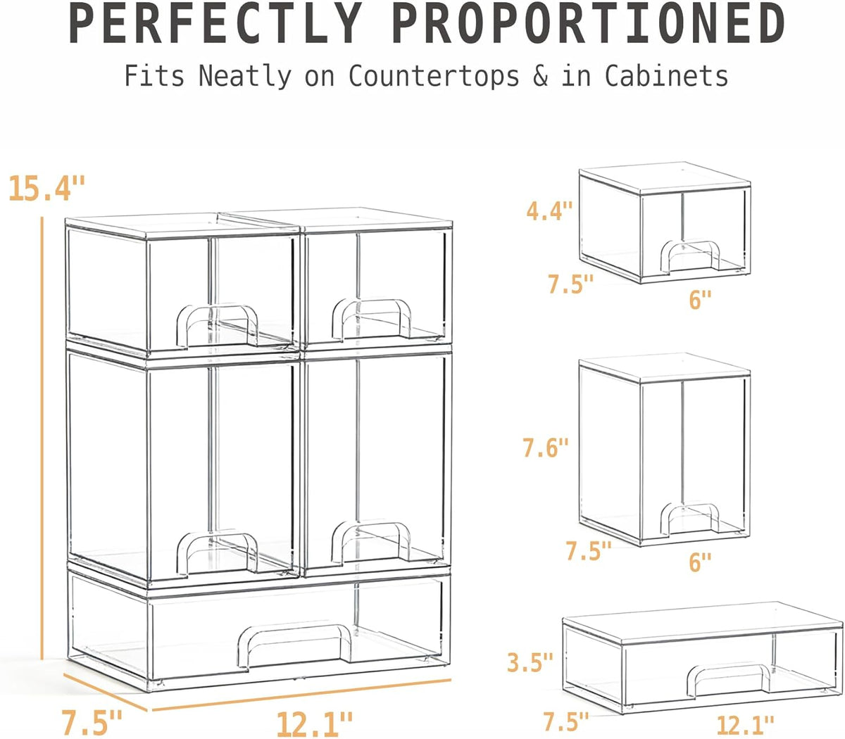 Baby Bottle Organizer, Large Capacity Stackable Acrylic Storage with Non-Slip Pads, for Baby Bottles, Pump Parts, Kitchen Countertop, Pantry, Vanity