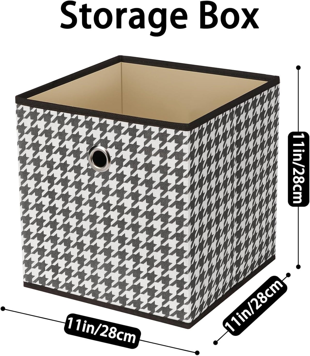 Black Foldable Storage Cubes Bins ,11 Inch Cloth Storage Cube Fabric Storage Box Cubes Organizer Baskets with Handles for Home Organizer Set of 3 (Black)