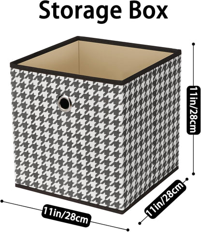 Black Foldable Storage Cubes Bins ,11 Inch Cloth Storage Cube Fabric Storage Box Cubes Organizer Baskets with Handles for Home Organizer Set of 3 (Black)