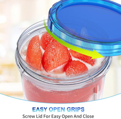 Freezer Storage Containers, [-16 Oz] Airtight Plastic Food Storage Containers with Twist Top Lids, Soup, Meal Prep Containers | BPA Free | Stackable | Leakproof | Microwave/Dishwasher Safe