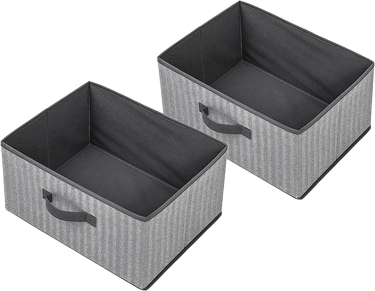 Storage Baskets, 11-Inch Woven Fabric Bins, Storage Cubes with Reinforced Handles, Organizer Bins for Closet Shelves, Foldable, for Toys, Clothes, Natural Beige (3PCS/Beige-11*11*7.8inch)