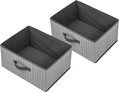 Storage Baskets, 11-Inch Woven Fabric Bins, Storage Cubes with Reinforced Handles, Organizer Bins for Closet Shelves, Foldable, for Toys, Clothes, Natural Beige (3PCS/Beige-11*11*7.8inch)