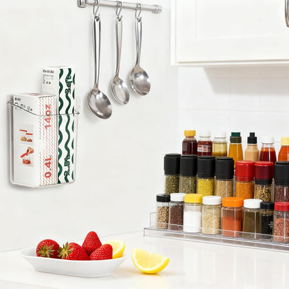 vacane Plastic Adhesive Mount Over Cabinet Door Organizer, Wall Organization Container Makeup Organizer Hanging Basket Bins for Kitchen, Pantry, Craft Room, Office, Space Saving Holder