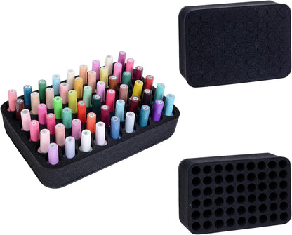 2 Pack Nail Polish Organizer Holder Foam Pad with Slots for Storage 60 Bottles (15ml/0.5fl.oz) Nail Polish or Essential Oil Tray for Drawers Black