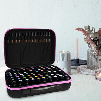 Essential Oil Storage Holder Organizer Carrying Case - 30 Bottles | Hard Shell Essential Oils Box Holds 5ml 10ml 15ml Bottle Travel Bag with Labels & Foam Insert for doTERRA & Young Living