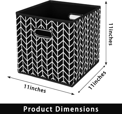 Yunkeeeper storage bins Cubes, Fabric Cube Organizer with Handle, Foldable Cube Bins for Cloth or Accessary Storage, 11x11x11, Set of 3,(Gray)