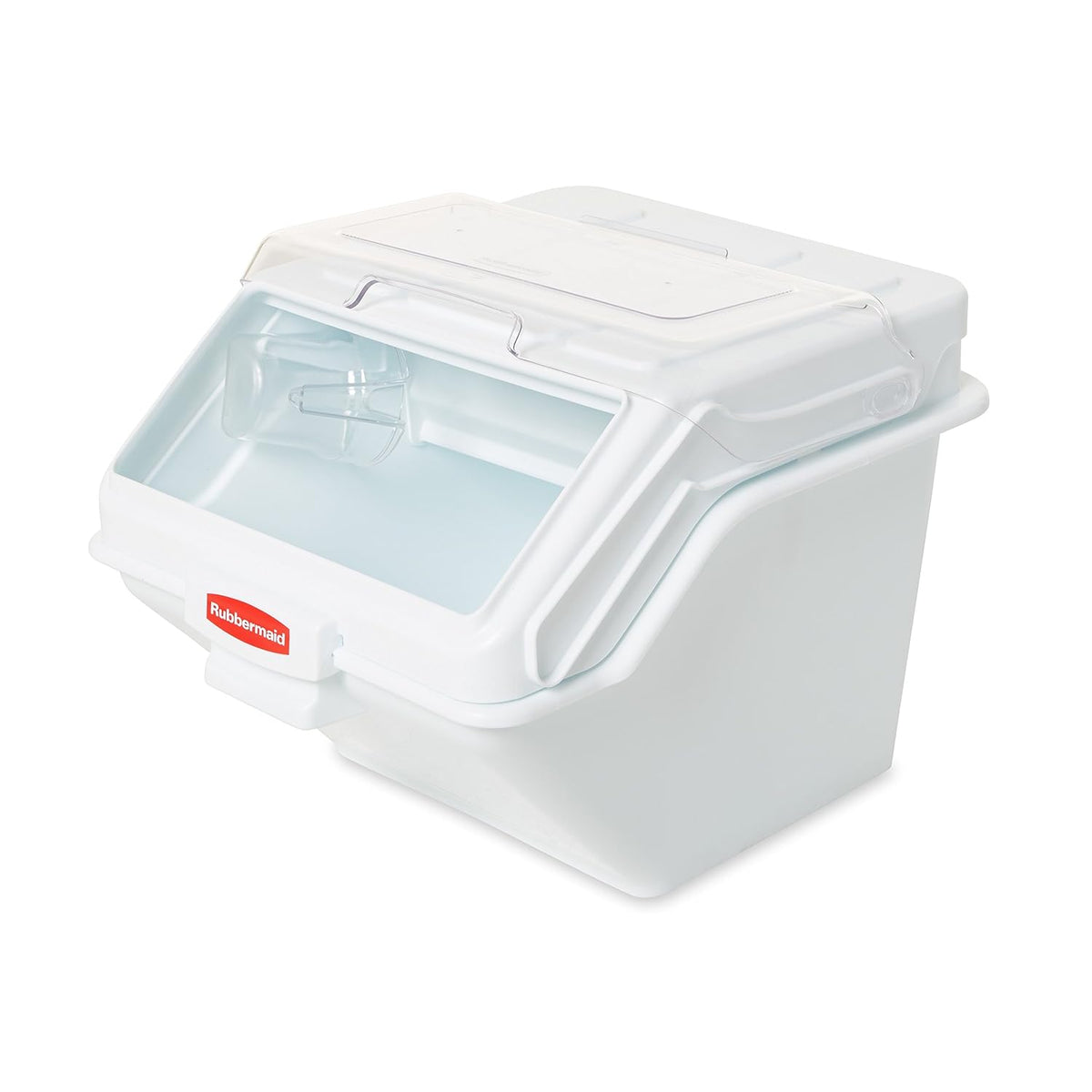 Rubbermaid Commercial Products ProSave Shelf Food Ingredient Bin with Scoop 40-Cup White Kitchen Food Storage Sugar/Grains/Rice/Baking Supplies