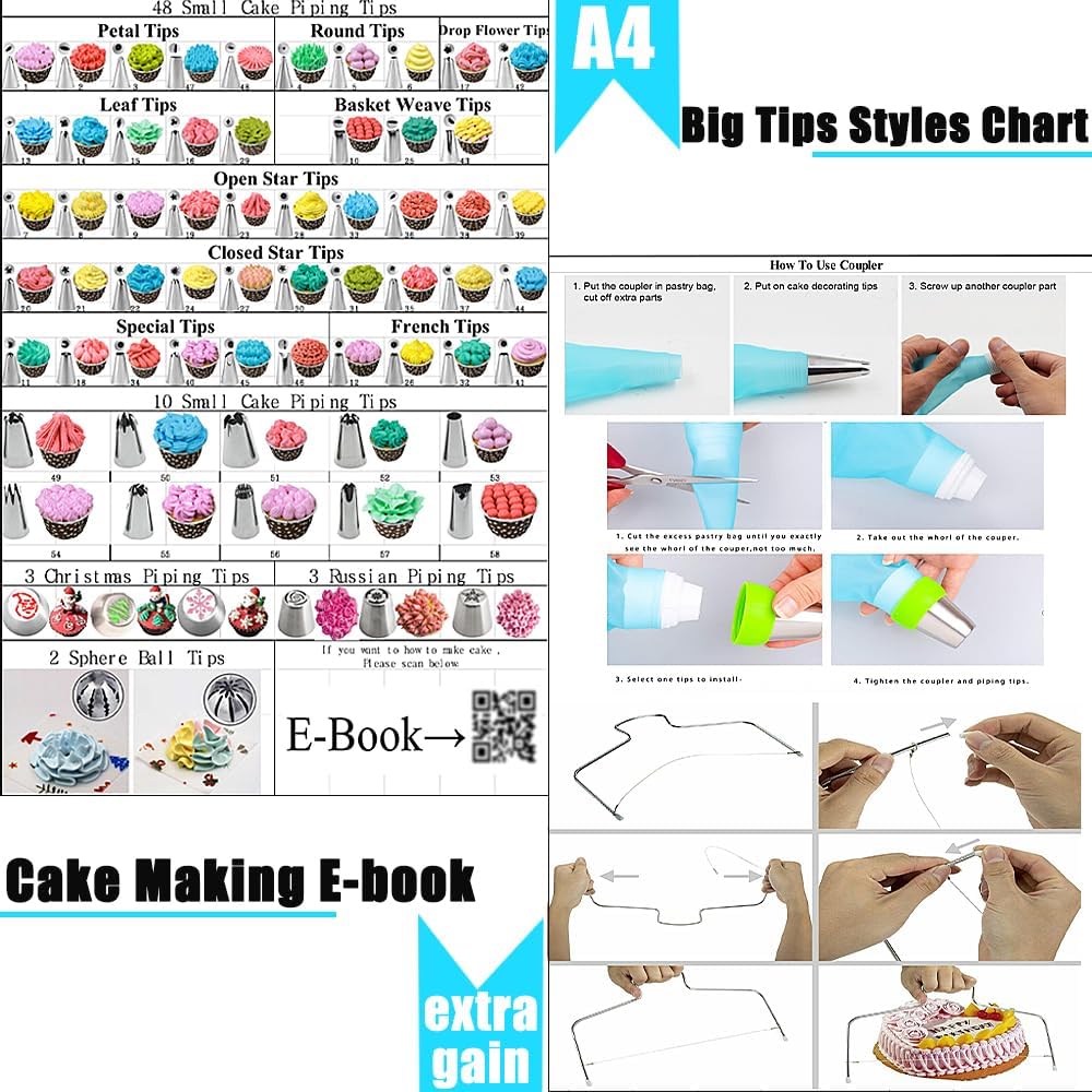 ake Decorating Kit, Cake Decorating Supplies With Cake Carrier Holder Springform Pan Sets 3-Layer Toolbox Organizer Icing Piping Nozzles Cake Rotating Turntabl Baking Supplies Set Tools