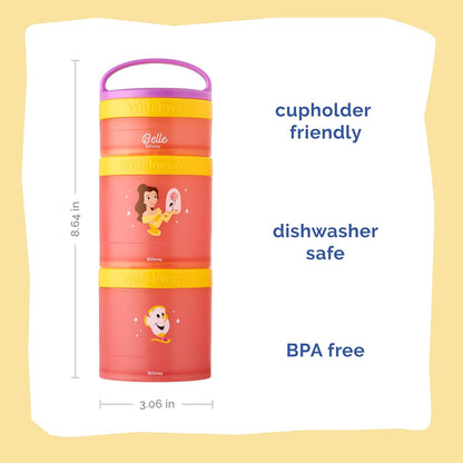 Whiskware Bluey Stackable Snack Containers for Babies, Toddlers, and Kids, 3 Stackable Snack Cups for School and Travel, Cupholder Friendly, Bluey and Bingo! Let’s Do This!
