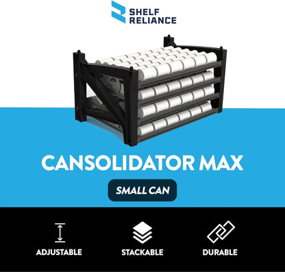 Shelf Reliance Cansolidator Pantry Plus - Can Organizer for Pantry, Stackable Soda Can Storage for Kitchen, Holds 60 Cans of Food or Soda