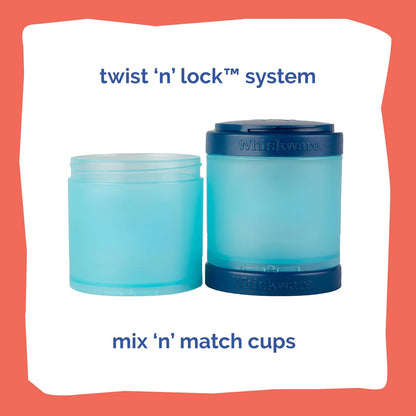 Whiskware Bluey Stackable Snack Containers for Babies, Toddlers, and Kids, 3 Stackable Snack Cups for School and Travel, Cupholder Friendly, Bluey and Bingo! Let’s Do This!