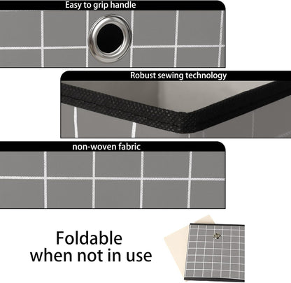 Black Foldable Storage Cubes Bins ,11 Inch Cloth Storage Cube Fabric Storage Box Cubes Organizer Baskets with Handles for Home Organizer Set of 3 (Black)