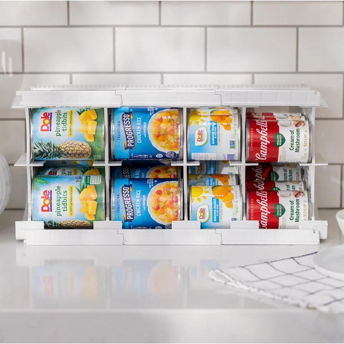 Shelf Reliance Cansolidator Pantry Plus - Can Organizer for Pantry, Stackable Soda Can Storage for Kitchen, Holds 60 Cans of Food or Soda