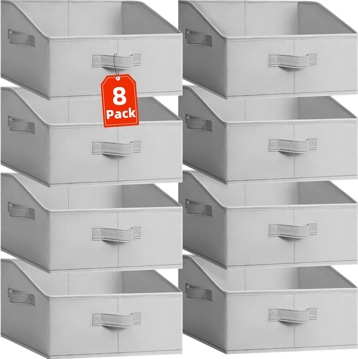 Criusia Closet Organizers Bins - Large Collapsible Shelf Organizer with Handles - Fabric Trapezoid Home Organization and Storage Baskets for Organizing Clothes Toy Blanket Towel Purse Hats